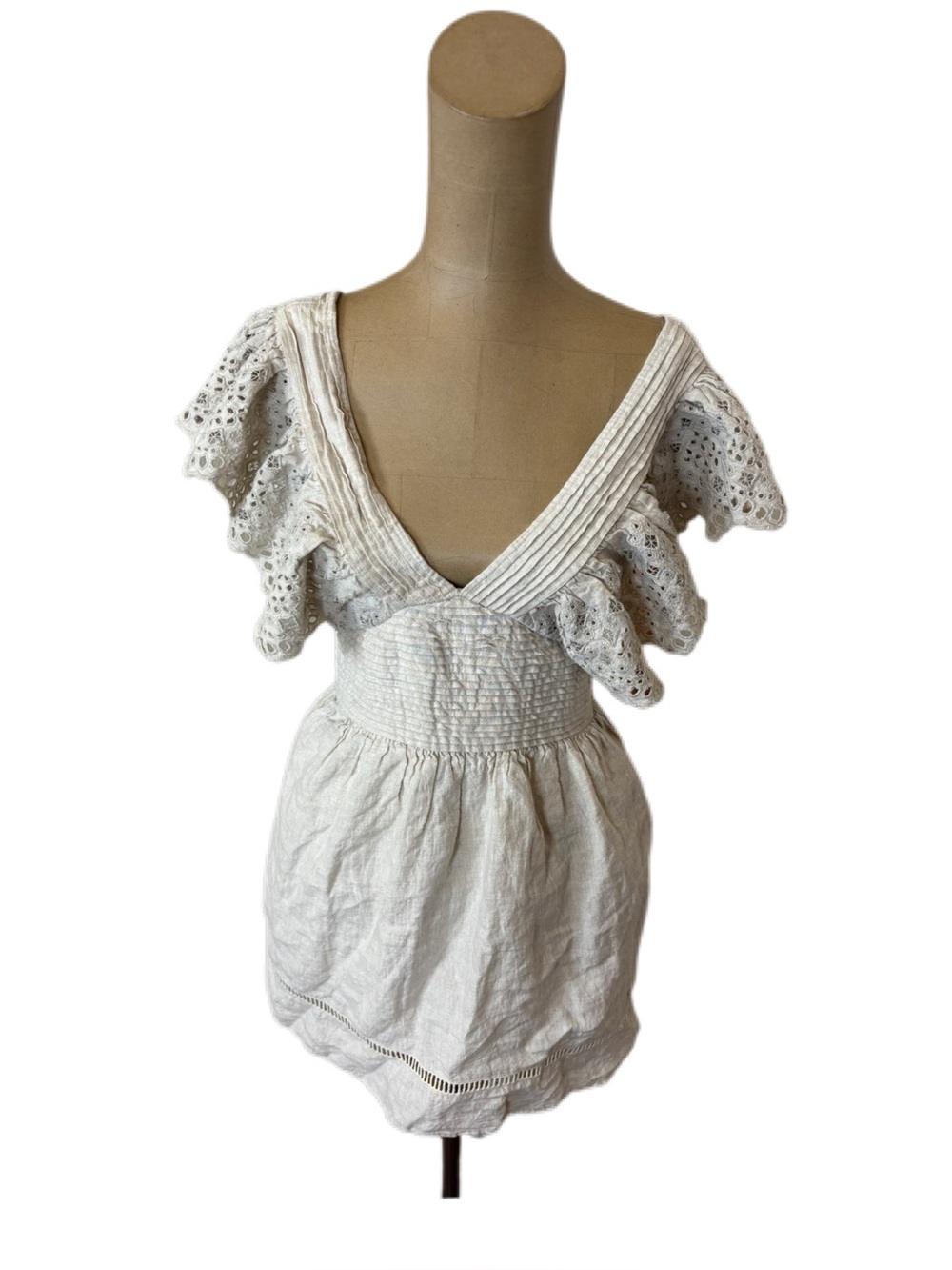 Scarlett Poppies Linen Eyelet Mini Dress Size XS
